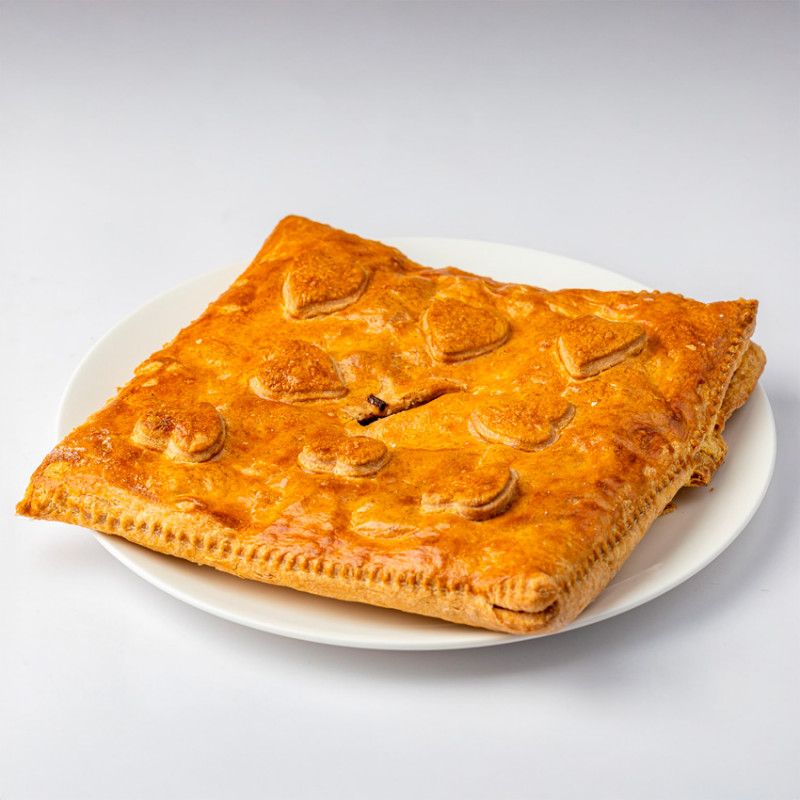 Слоеный пирог горбуша и рис