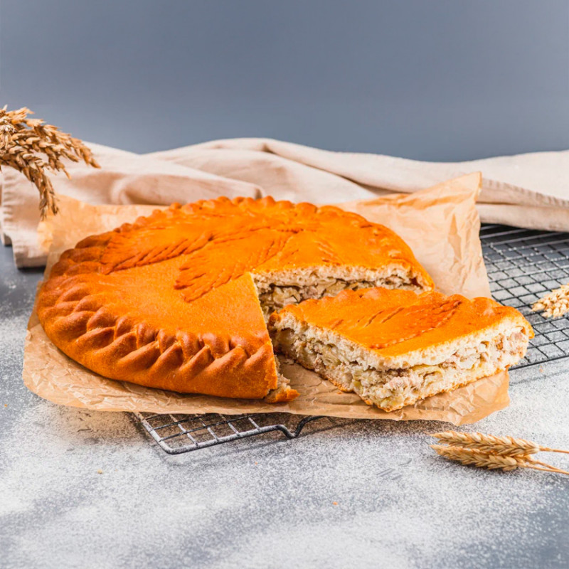 Сдобный пирог капуста и яйцо